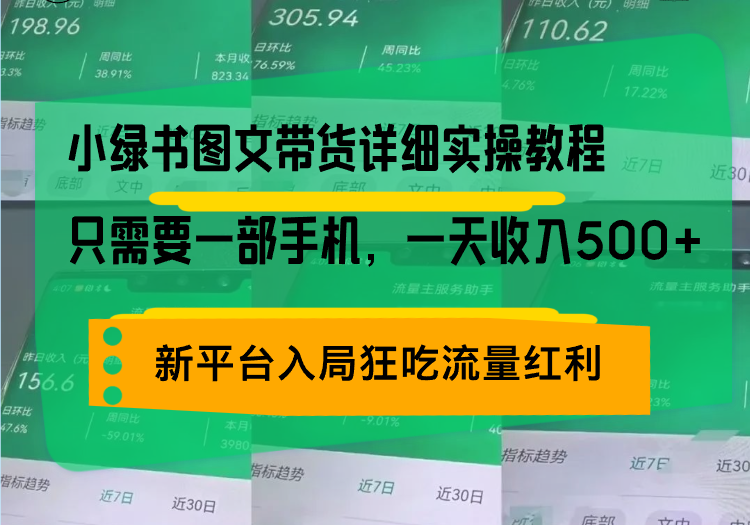 小绿书图文带货详细实操教程，只需要一部手机，一天收入500+，轻松变现-鑫梵淘