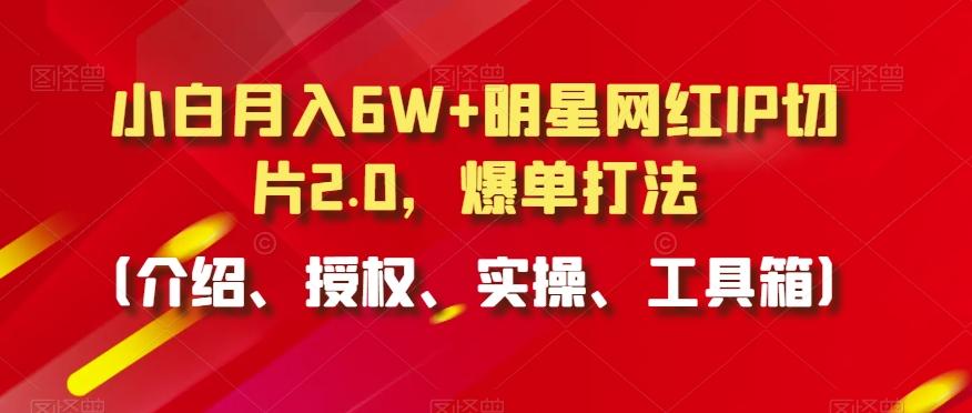 小白月入6W+明星网红IP切片2.0，爆单打法(介绍、授权、实操、工具箱)【揭秘】-鑫梵淘