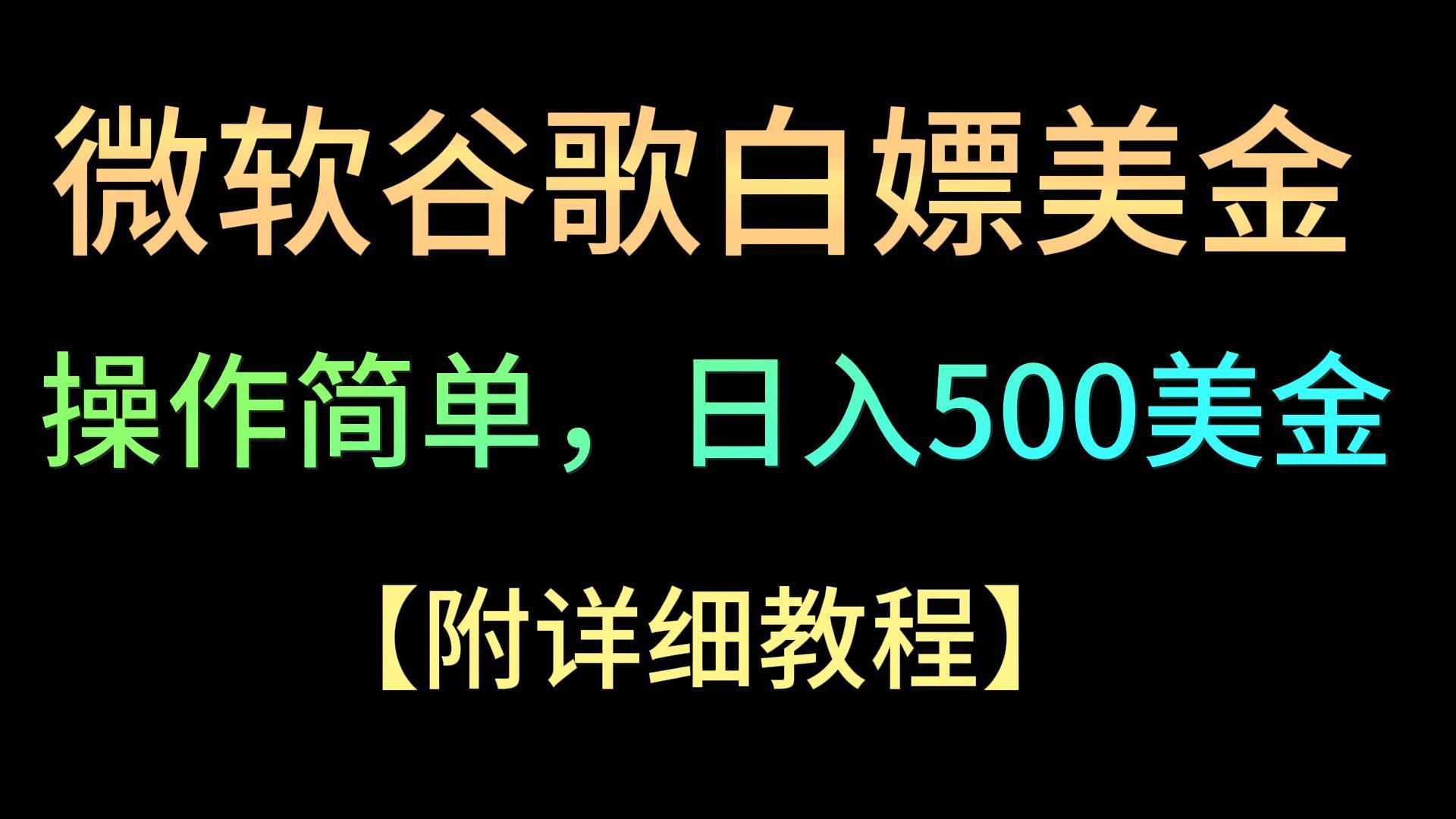 微软谷歌项目3.0，轻松日赚500+美金，操作简单，小白也可轻松入手！-鑫梵淘