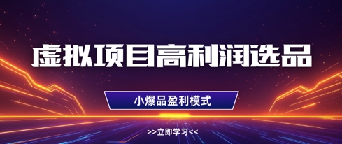虚拟项目高利润选品方法，做好单店利润1W+，可多店倍增利润-鑫梵淘