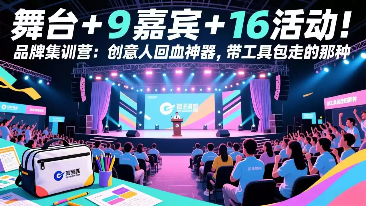 舞台 + 9 嘉宾 + 16 活动！品牌集训营：创意人回血神器，带工具包走的那种-鑫梵淘