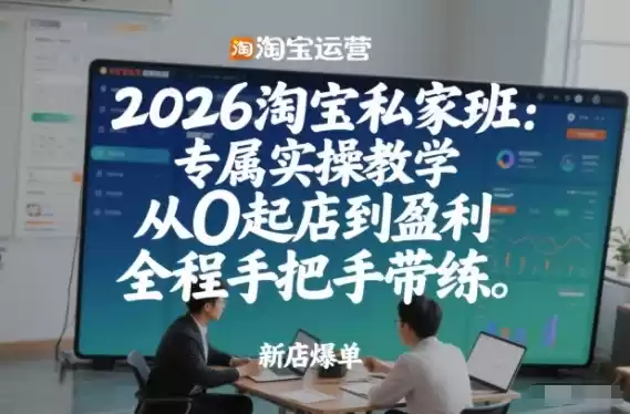 2026淘宝私家班：专属实操教学，从0起店到盈利，全程手把手带练(更新26年2月)-鑫梵淘