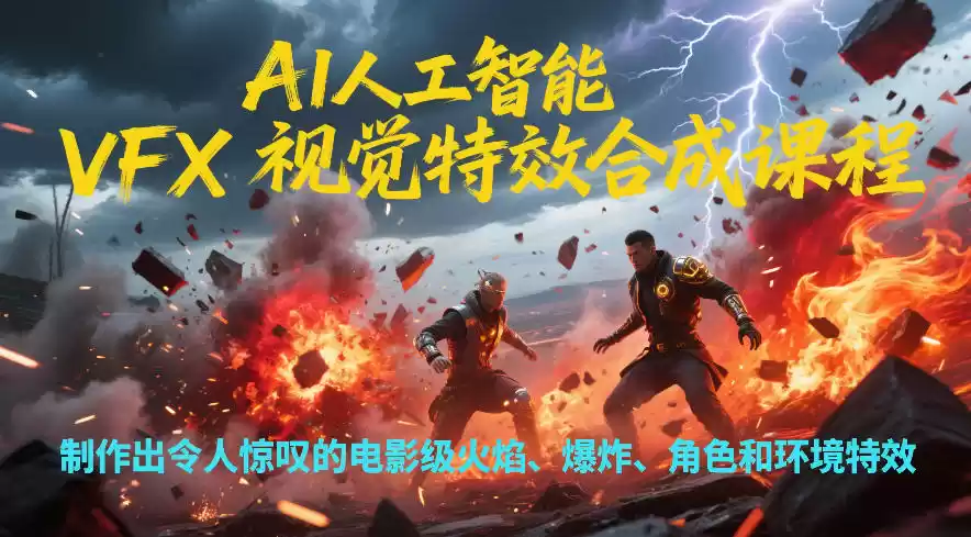 AI人工智能VFX视觉特效合成课程，制作出令人惊叹的电影级火焰、爆炸、角色和环境特效-鑫梵淘