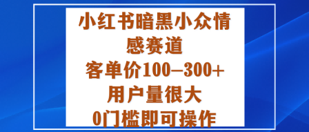 小红书暗黑小众情感赛道，客单价100-300+用户量很大，0门槛即可操作-鑫梵淘