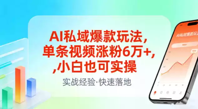 AI私域爆款玩法，单条视频涨粉6W+，小白也可实操-鑫梵淘