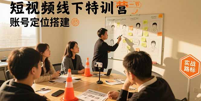短视频线下特训营：账号定位搭建/口播号拍摄剪辑/直播间流量入口/变现实战-鑫梵淘