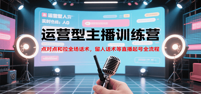 运营型主播训练营，点对点和拉全场话术，留人话术等直播起号全流程(更新7月)-鑫梵淘