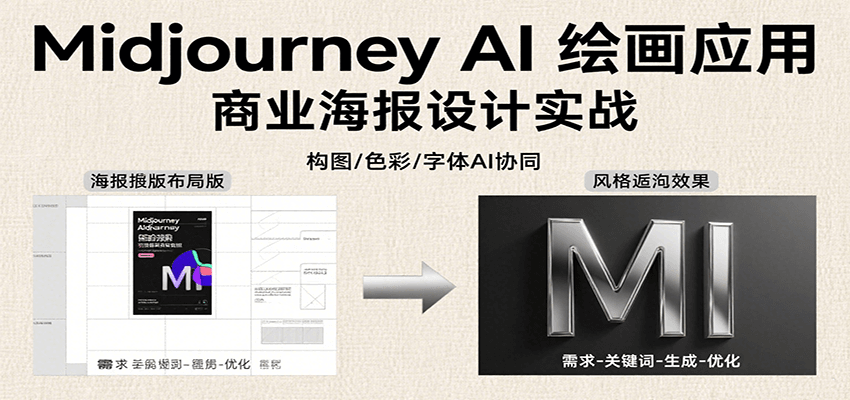 Midjourney AI绘画应用，关键词指令解析、漫画头像制作、海报设计、3D人物生成等-鑫梵淘