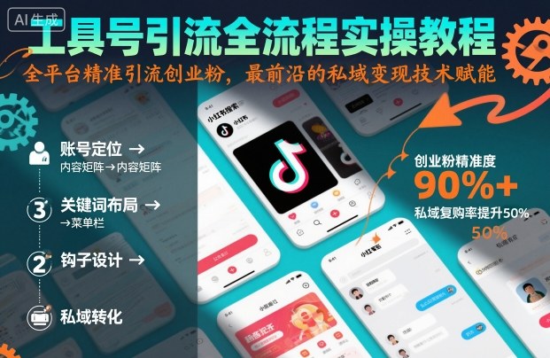 工具号引流全流程保姆级实操教程，全平台精准引流创业粉，最前沿的私域变现技术赋能-鑫梵淘