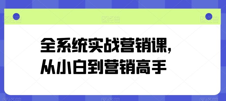 全系统实战营销课，从小白到营销高手-鑫梵淘