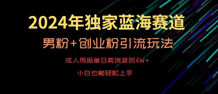 2024年独家蓝海赛道，成人用品单日卖货变现4W+，男粉+创业粉引流玩法，不愁搞不到流量【揭秘】-鑫梵淘