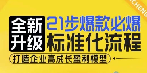 21步爆款必爆标准化流程，全新升级，打造企业高成长盈利模型-鑫梵淘