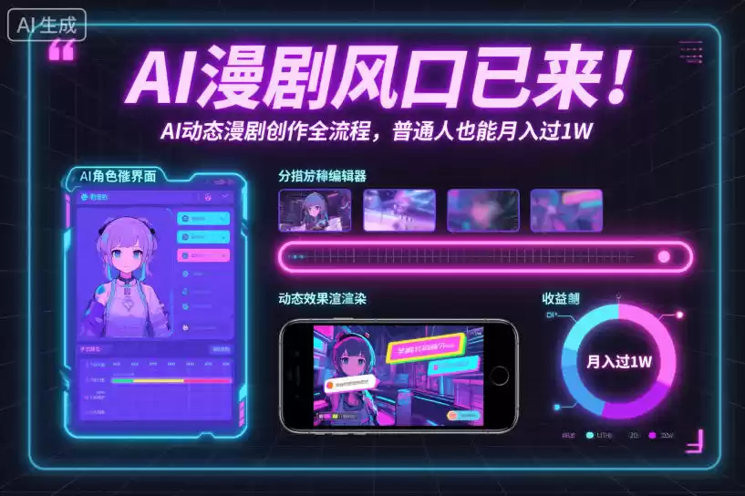 AI漫剧风口已来！AI动态漫剧创作全流程，普通人也能月入过1W-鑫梵淘