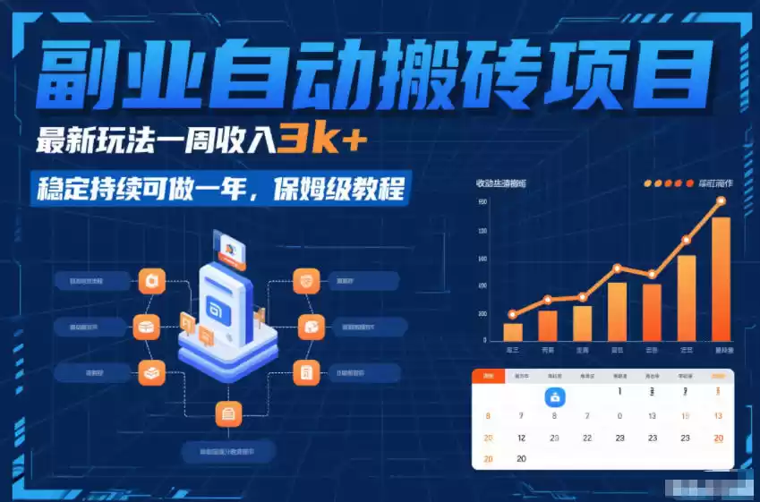 副业自动搬砖项目，最新玩法一周收入3k+，稳定持续可做一年，保姆级教程【揭秘】-鑫梵淘