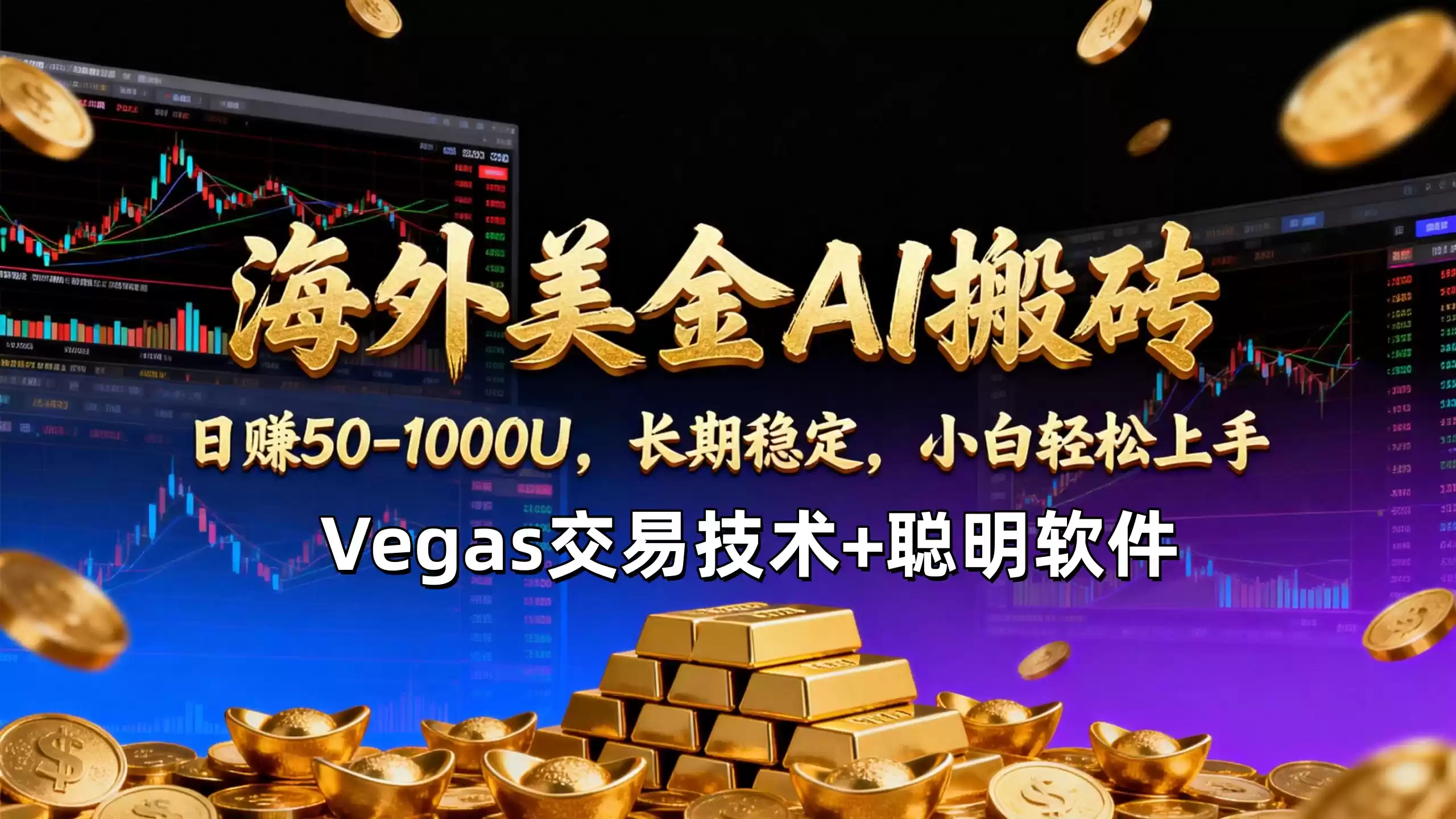 【海外美金AI搬砖】Vegas交易技术+聪明软件，日赚50-1000U，长期稳定，小白轻松上手。-鑫梵淘