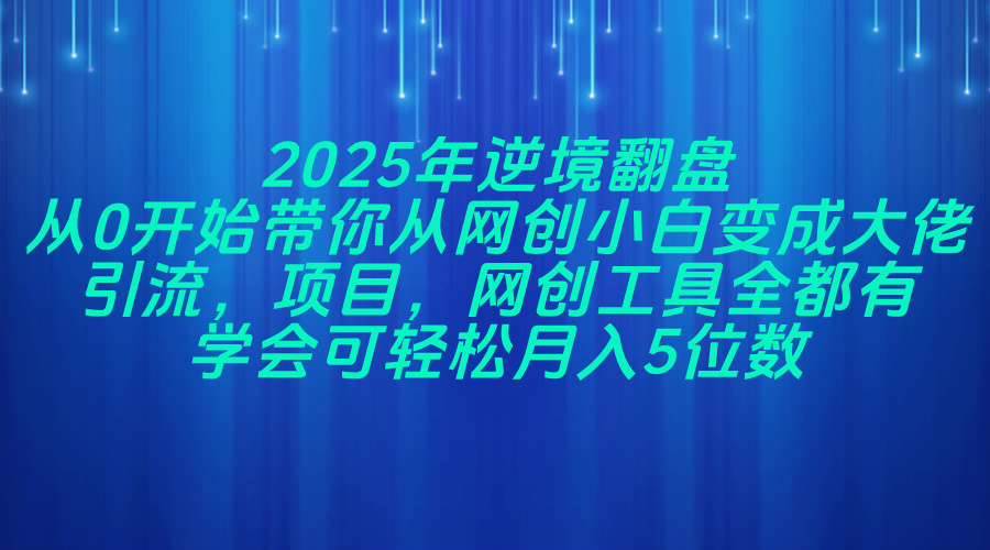（14473期）2025年逆境翻盘，从0开始带你从网创小白变成大佬，引流，项目，网创工…-鑫梵淘