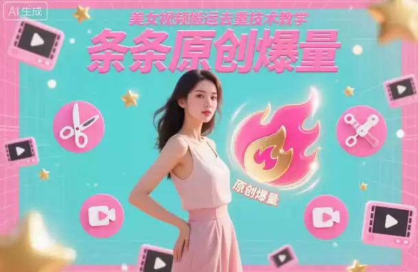 美女视频搬运去重技术教学，条条原创爆量-鑫梵淘