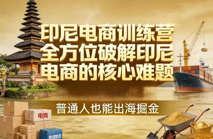 印尼电商训练营，全方位破解印尼电商的核心难题，普通人也能出海掘金-鑫梵淘