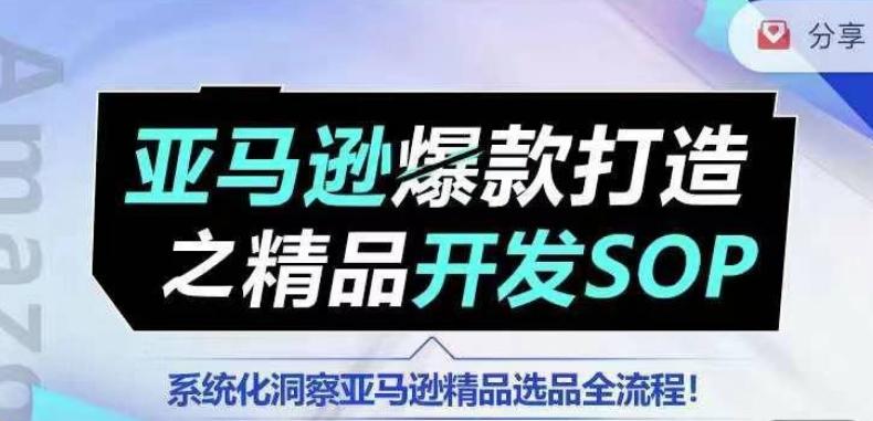 【训练营】亚马逊爆款打造之精品开发SOP，系统化洞察亚马逊精品选品全流程-鑫梵淘
