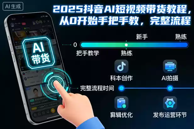 2025抖音AI短视频带货教程，从0开始手把手教，完整流程-鑫梵淘