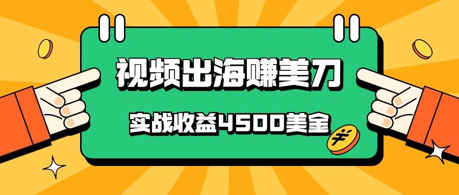 国内爆款视频出海赚美刀，实战收益4500美金，批量无脑搬运，无需经验直接上手-鑫梵淘