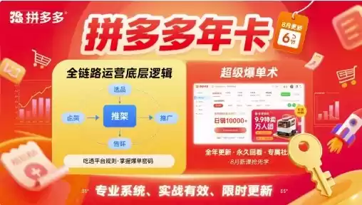 拼多多年卡，拼多多全链路运营底层逻辑，超级爆单术【更新12月】-鑫梵淘