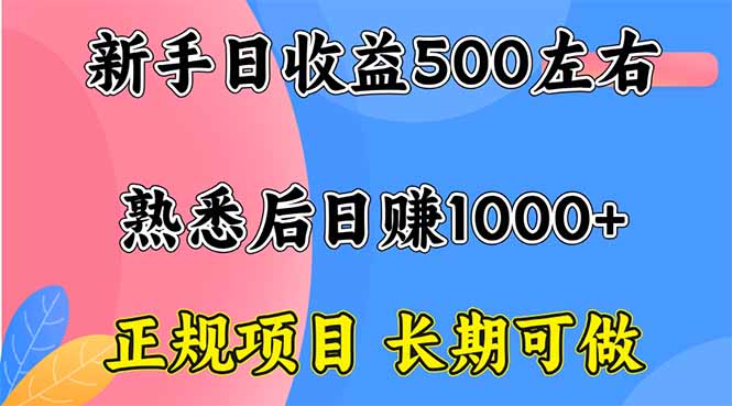 新手日收益500+ 正规项目 长期可做-鑫梵淘