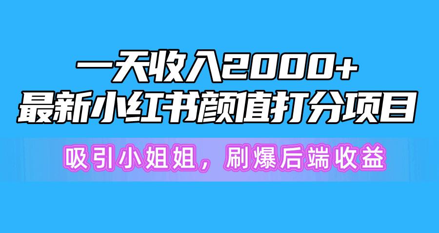 一天收入2000+，最新小红书颜值打分项目，吸引小姐姐，刷爆后端收益-鑫梵淘
