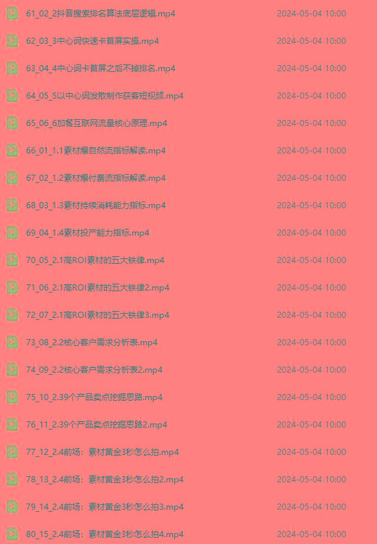 图片[4]-2024单品正价起号，直播素材投流选品：选品课+投流课+素材课+卡首屏/100节-鑫梵淘