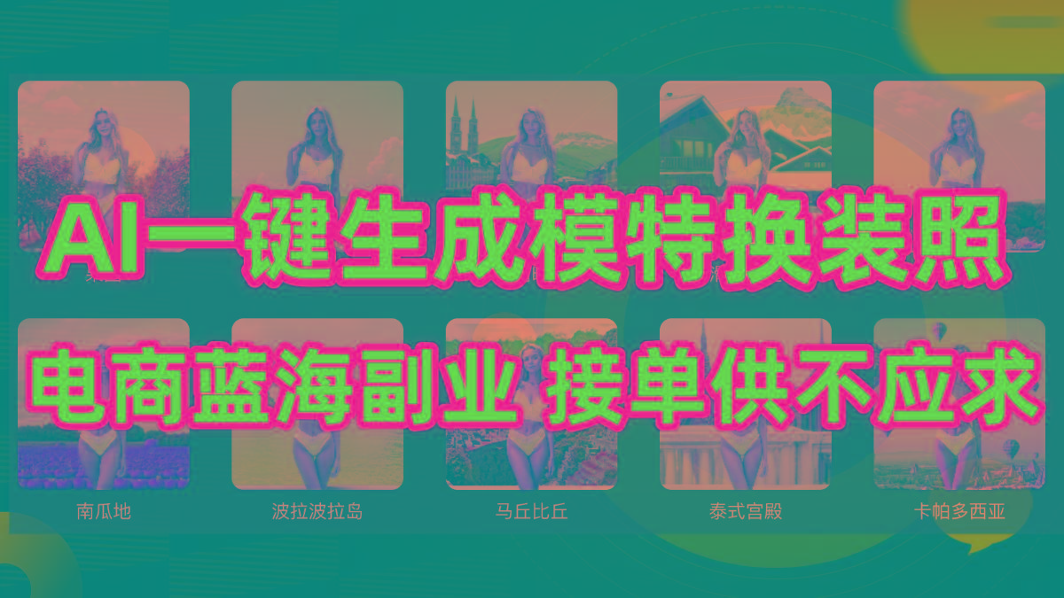 (9616期)AI制作一键生成模特换装照，电商蓝海副业供不应求-鑫梵淘
