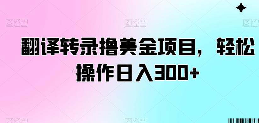 翻译转录撸美金项目，轻松操作日入300+【揭秘】-鑫梵淘