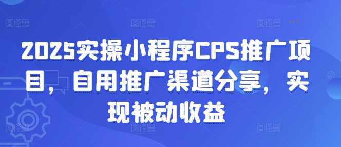 2025实操小程序CPS推广项目，自用推广渠道分享，实现被动收益-鑫梵淘
