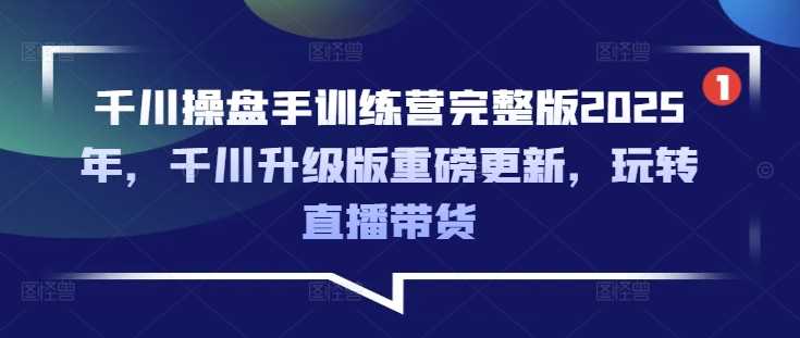 千川操盘手训练营完整版2025年，千川升级版重磅更新，玩转直播带货-鑫梵淘