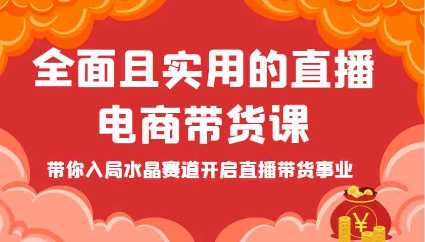 全面且实用的直播电商带货课，带你入局水晶赛道开启直播带货事业-鑫梵淘
