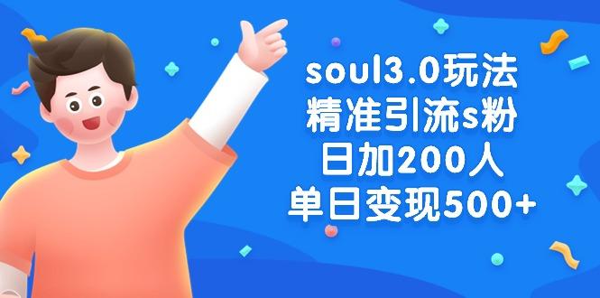 soul3.0玩法精准引流s粉，日加200人单日变现500+-鑫梵淘