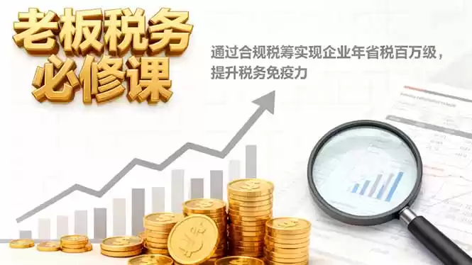 老板税务必修课，通过合规税筹实现企业年省税百万级，提升税务免疫力-鑫梵淘