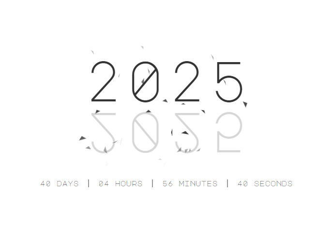 2025年新年倒计时动画效果HTML代码-鑫梵淘