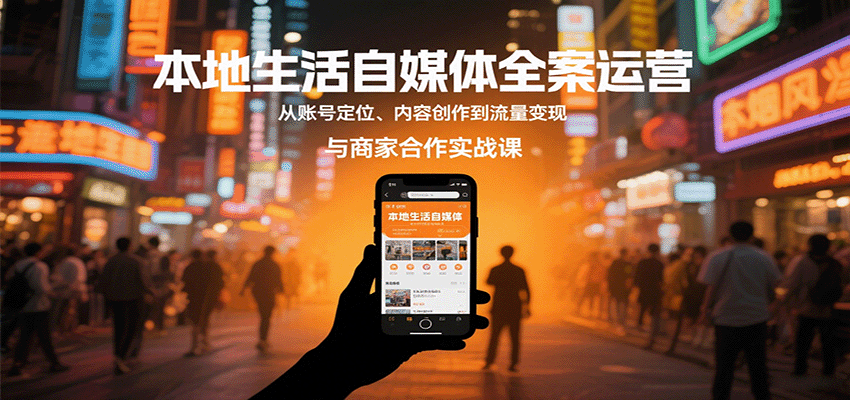 本地生活自媒体全案运营，从账号定位、内容创作到流量变现与商家合作实战课-鑫梵淘