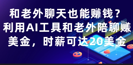 和老外聊天也能挣钱？利用AI工具和老外陪聊挣美金，时薪可达20刀-鑫梵淘