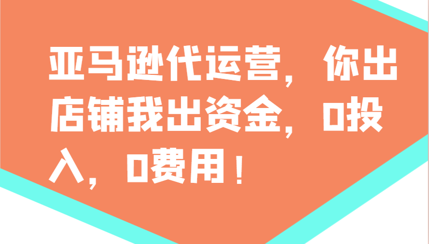 亚马逊代运营，你出店铺我出资金，0投入，0费用，无责任每天300分红，赢亏我承担-鑫梵淘
