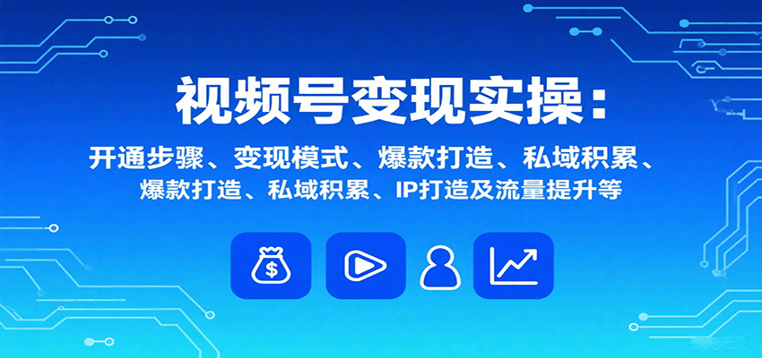 视频号变现实操，含开通步骤、变现模式、爆款打造、私域积累、IP打造及流量提升等-鑫梵淘