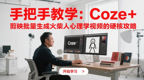 手把手教学：Coze + 剪映批量生成火柴人心理学视频的硬核攻略-鑫梵淘
