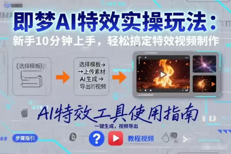 即梦AI特效实操玩法：新手10分钟上手，轻松搞定特效视频制作-鑫梵淘