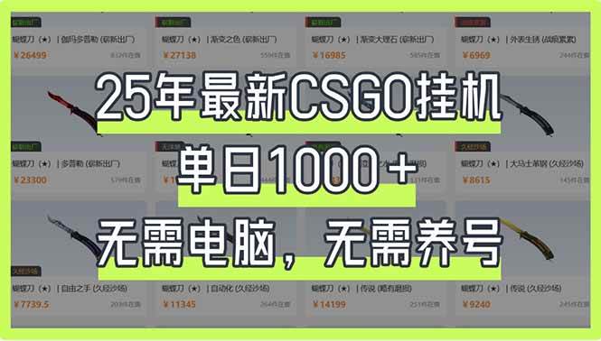 (14178期)25年最新CSGO挂机系统,单日1000+,无需电脑,无需养号,0基础可上手-鑫梵淘