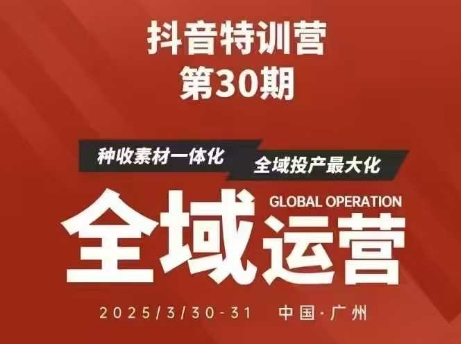 抖音特训营第30期线下培训资料，没有录音视频，正版整理的脑图资料及学员总结核心点-鑫梵淘