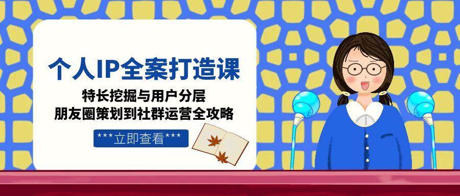 个人IP全案打造课，特长挖掘与用户分层，朋友圈策划到社群运营全攻略-鑫梵淘
