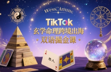 TikTok玄学命理跨境出海双语掘金课，手把手教你用命理知识精准直击海外用户痛点-鑫梵淘