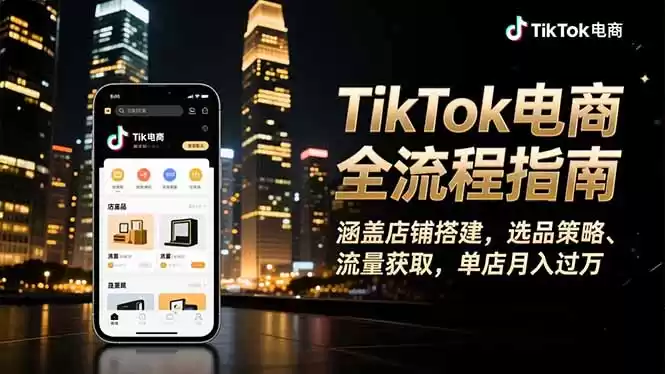 TikTok电商全流程指南，涵盖店铺搭建、选品策略、流量获取，单店月入过万-鑫梵淘