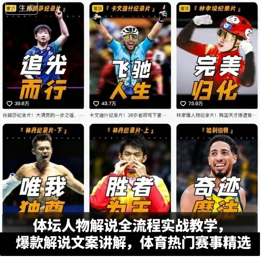 体坛人物解说全流程实战教学，爆款解说文案讲解，体育热门赛事精选-鑫梵淘