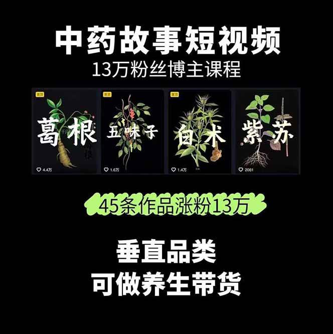 图片[2]-中药文化赛道：溯源故事开发，AI工具实战，平台运营，全方位解锁中医流量变现新路径-鑫梵淘